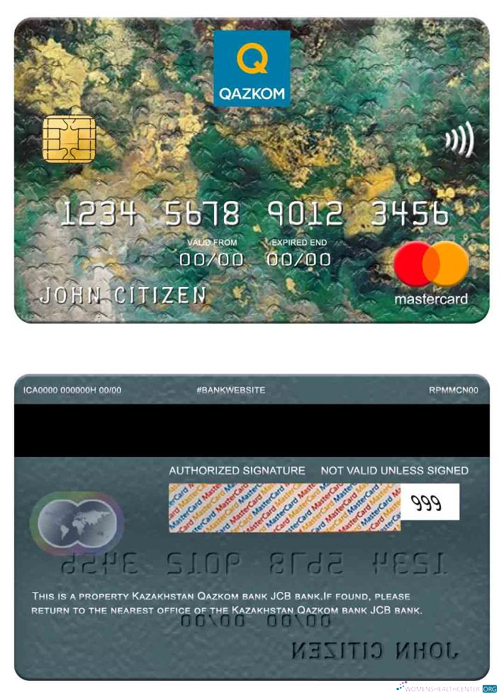 Download Kazakhstan Qazkom bank JCB bank mastercard Photoshop template